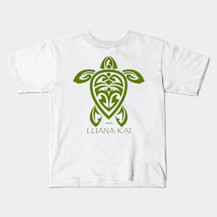 Green Tribal Turtle / Luana Kai Maui Kids T-Shirt